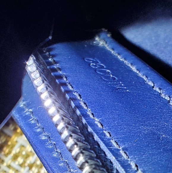 Louis Vuitton Navy Blue Embossed Bag - Picture 10 of 13